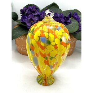 Hand Blown Art Glass Air Balloon Hanger Unique Pattern Collectible Home Decor
